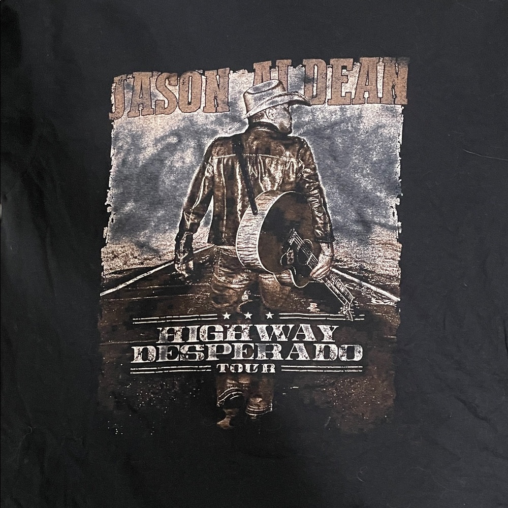 Black Graphic T-Shirt with Tour Print